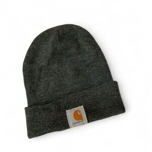 Carhartt Beanie Hat Knit Cap Warm Winter Cuffed Hat Gray